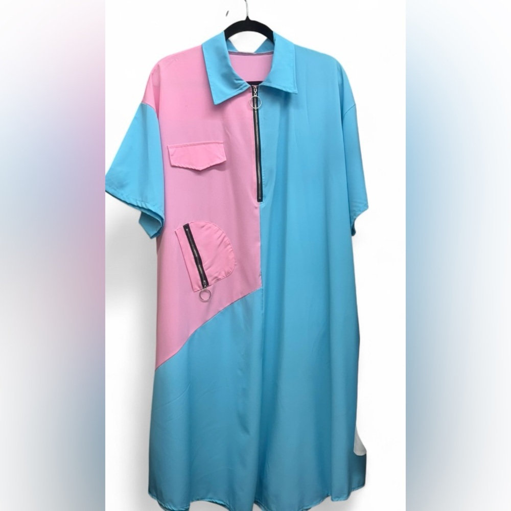 Casual Blue and Pink zipper front with Retro Vibe